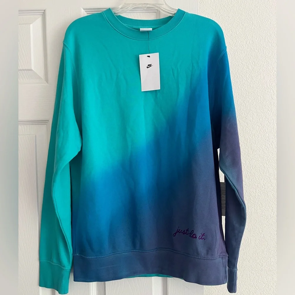 Nike Gradient Blue and Purple Men's Sweatshirt